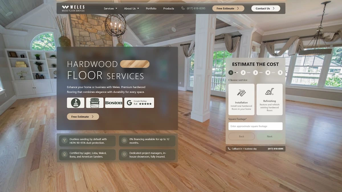 Weles Wood Floor Services website preview